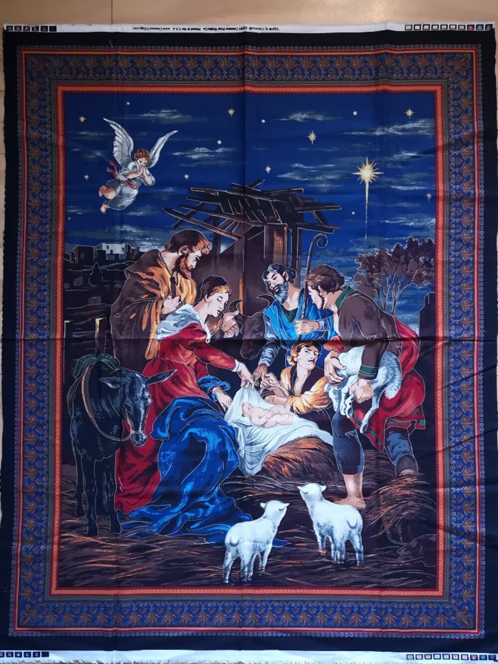 V.I.P. by Cranston Cut & Sew Fabric Panel Wall Hanging Nativity Scene Large